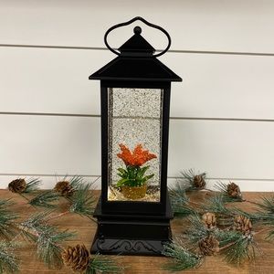 New 12" Illuminated Glitter Poinsettia